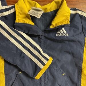 Adidas Infant Jacket Size 6/9 Months Blue Yellow Lightweight